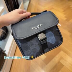 NWT COACH Racer Crossbody Bag In Signature Camo Print Silver/Blue CDC15